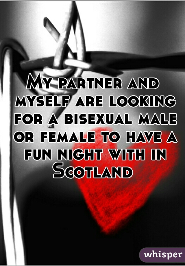 My partner and myself are looking for a bisexual male or female to have a fun night with in Scotland 