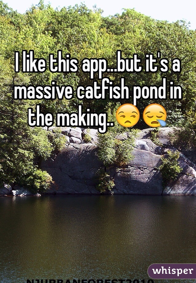 I like this app...but it's a massive catfish pond in the making..😒😪
