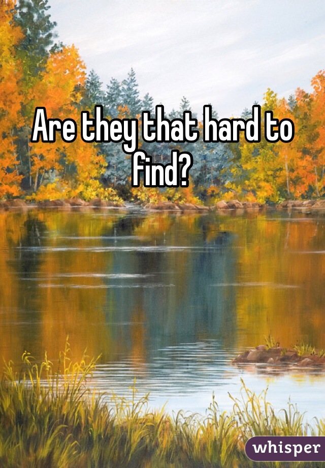 Are they that hard to find?