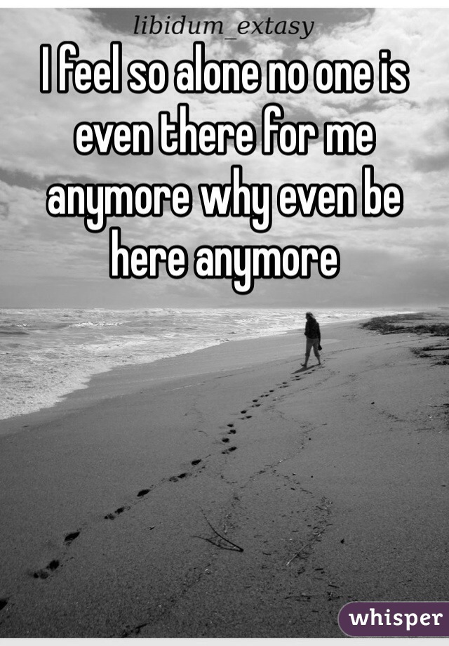 I feel so alone no one is even there for me anymore why even be here anymore 