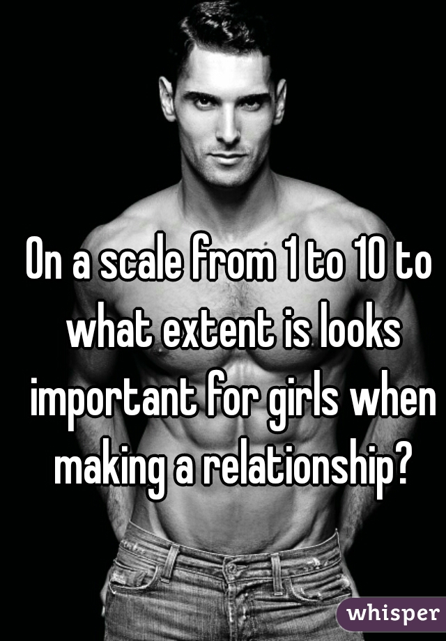 On a scale from 1 to 10 to what extent is looks important for girls when making a relationship?