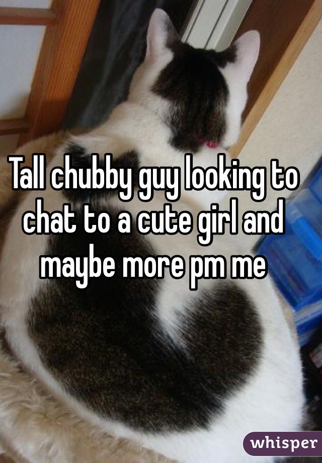 Tall chubby guy looking to chat to a cute girl and maybe more pm me