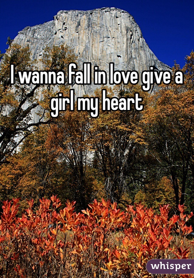 I wanna fall in love give a girl my heart 