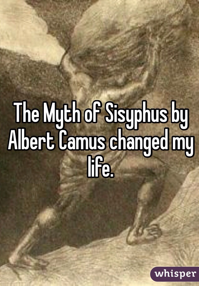The Myth of Sisyphus by Albert Camus changed my life. 
