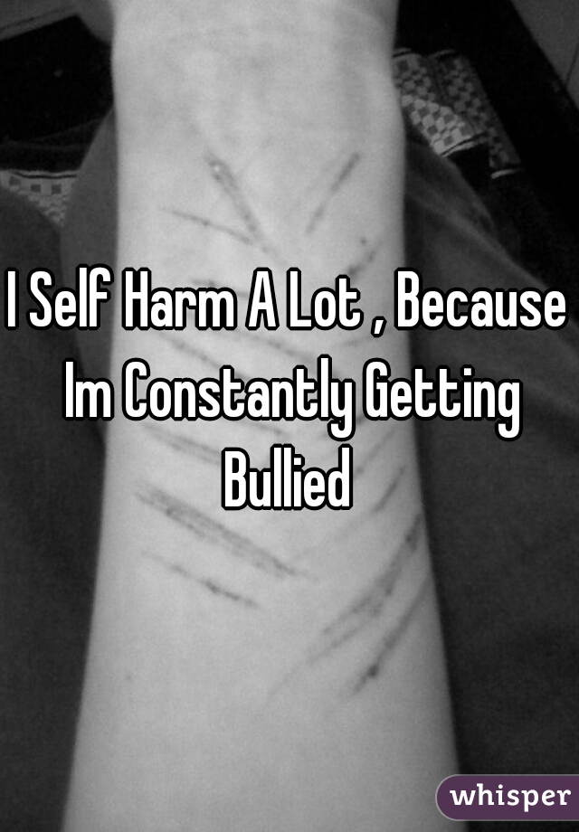 I Self Harm A Lot , Because Im Constantly Getting Bullied 
