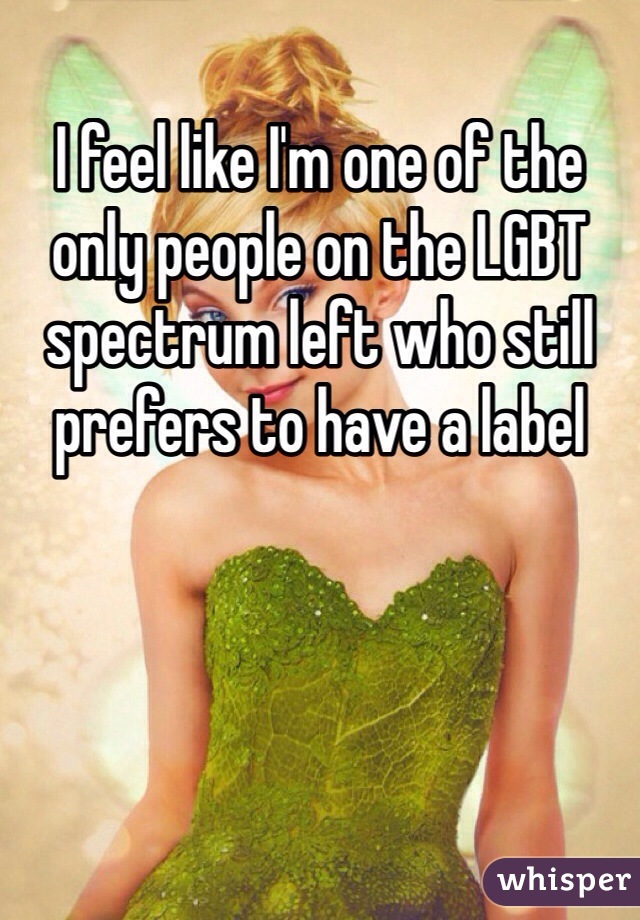 I feel like I'm one of the only people on the LGBT spectrum left who still prefers to have a label