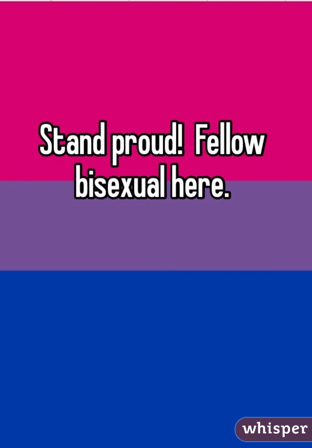 Stand proud!  Fellow bisexual here.
