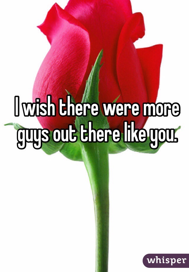 I wish there were more guys out there like you. 