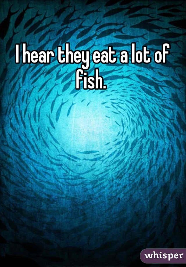 I hear they eat a lot of fish. 