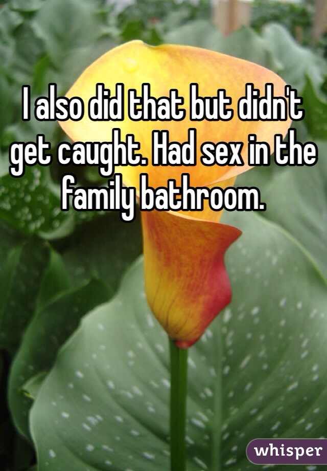 I also did that but didn't get caught. Had sex in the family bathroom. 
