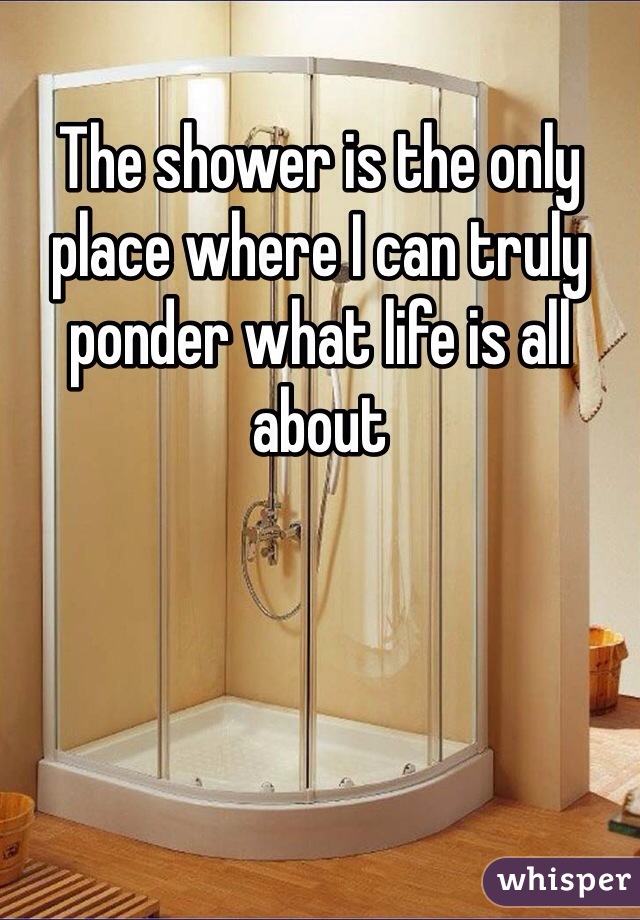 The shower is the only place where I can truly ponder what life is all about