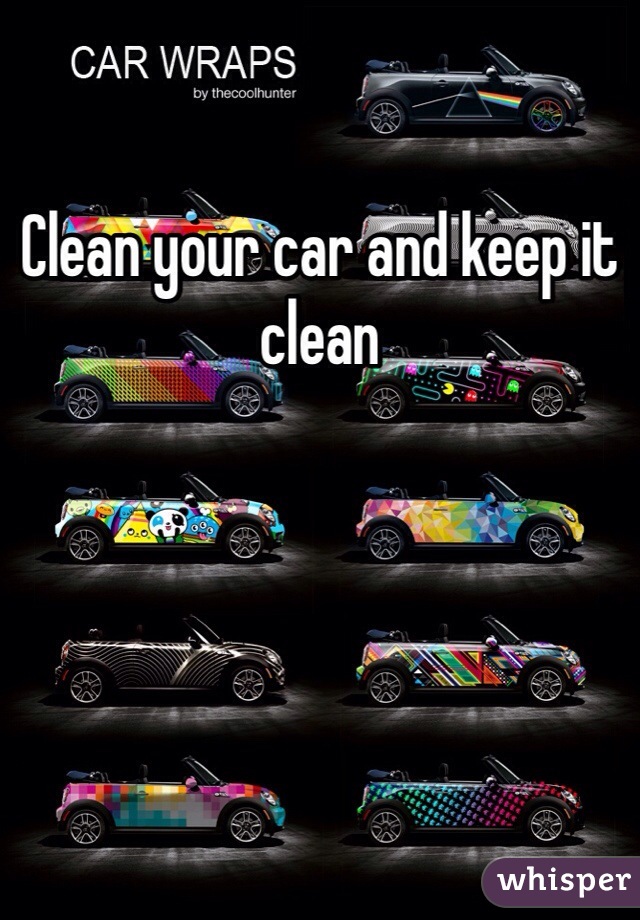 Clean your car and keep it clean