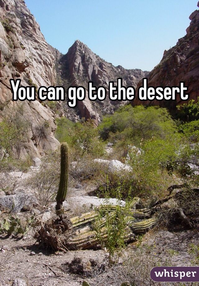 You can go to the desert