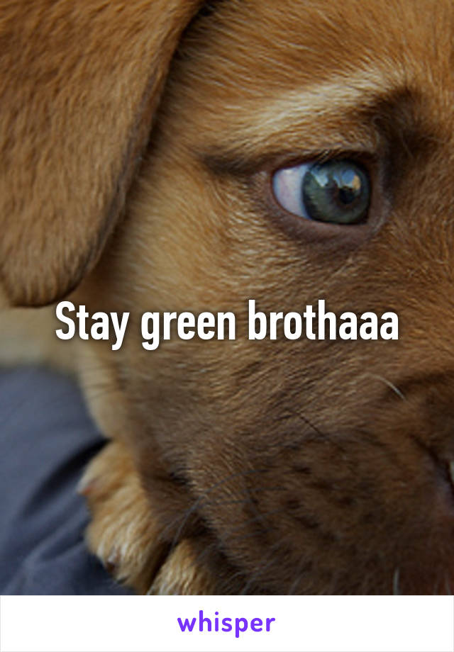 Stay green brothaaa