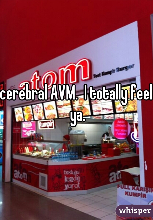 cerebral AVM.  I totally feel ya.