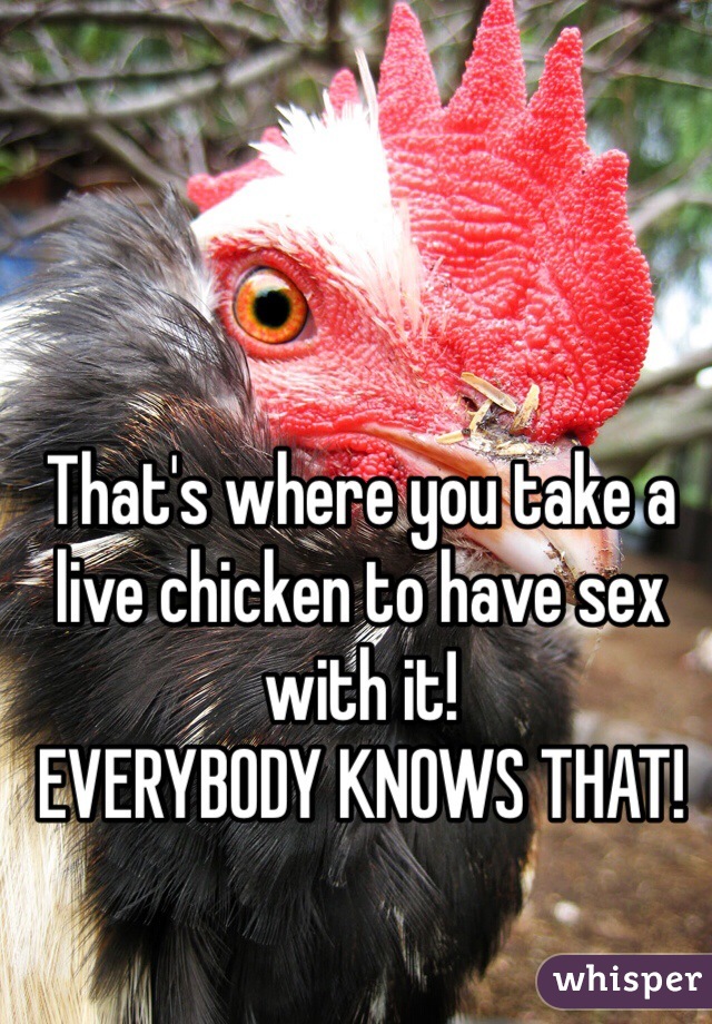 That's where you take a live chicken to have sex with it!
EVERYBODY KNOWS THAT!