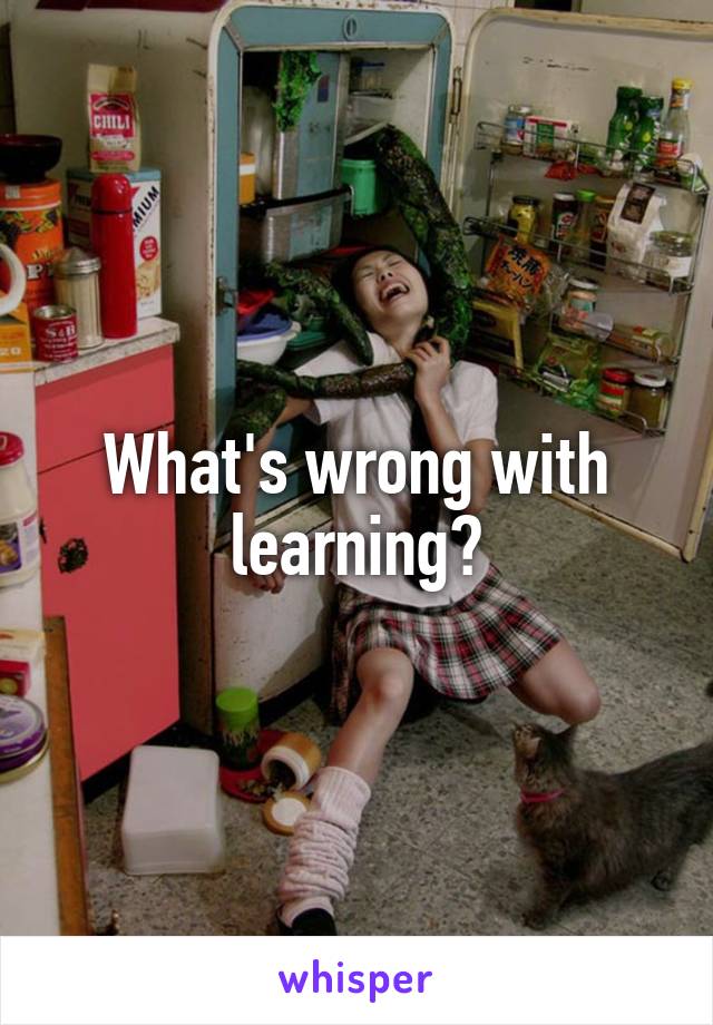 What's wrong with learning?