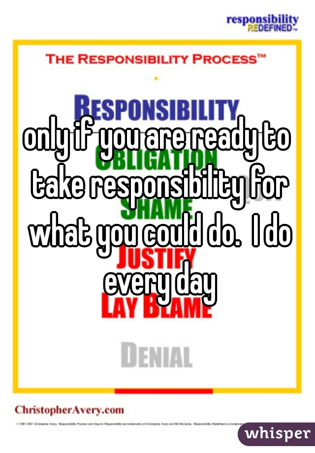 only if you are ready to take responsibility for what you could do.  I do every day