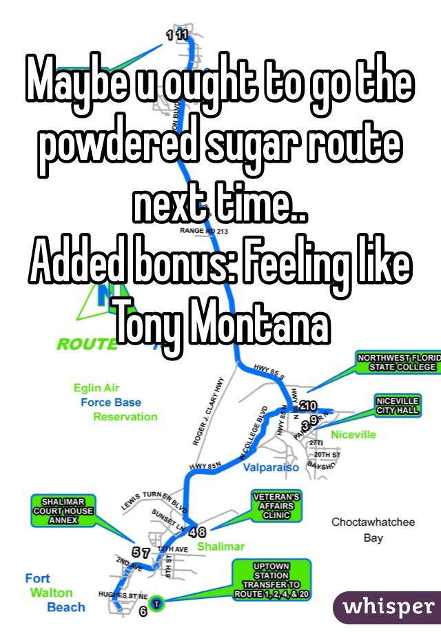 Maybe u ought to go the powdered sugar route next time..
Added bonus: Feeling like Tony Montana