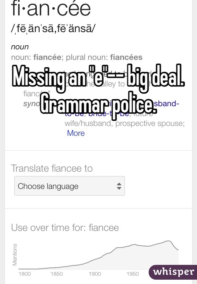 Missing an "e"-- big deal. Grammar police.