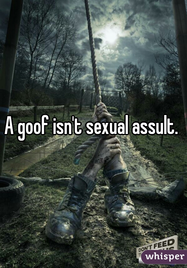 A goof isn't sexual assult. 