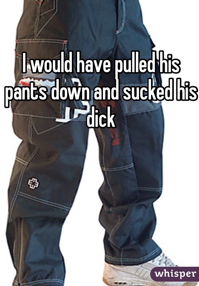 I would have pulled his pants down and sucked his dick