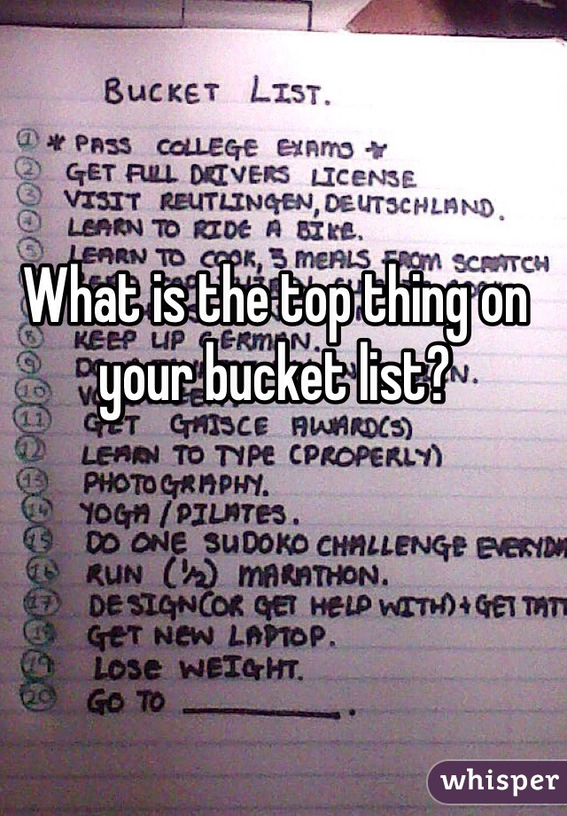 What is the top thing on your bucket list?