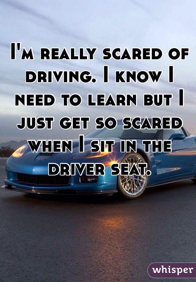 I'm really scared of driving. I know I need to learn but I just get so scared when I sit in the driver seat.