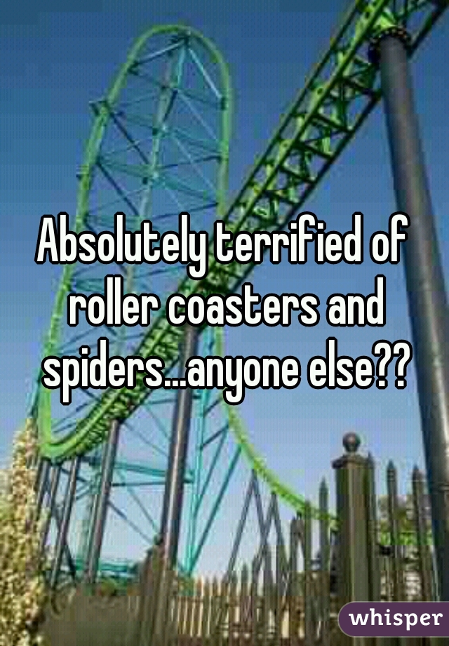 Absolutely terrified of roller coasters and spiders...anyone else??