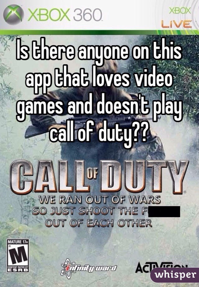 Is there anyone on this app that loves video games and doesn't play call of duty??