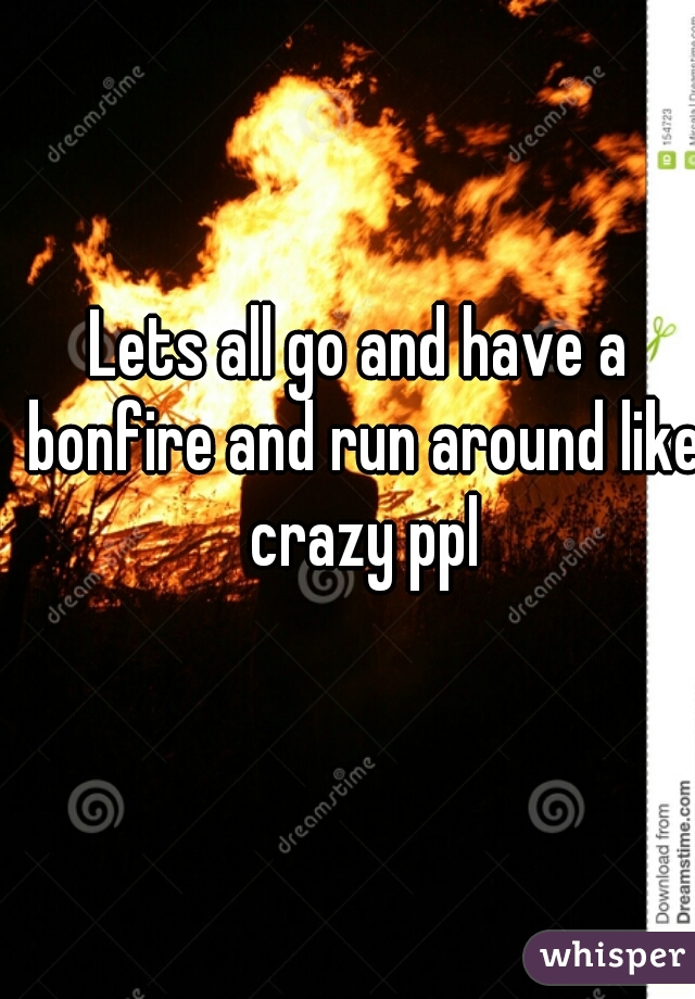 Lets all go and have a bonfire and run around like crazy ppl