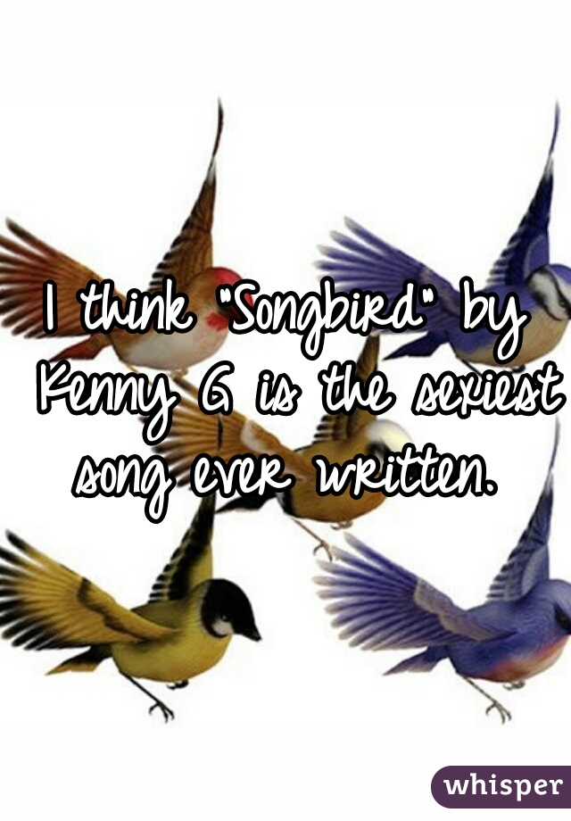 I think "Songbird" by Kenny G is the sexiest song ever written. 
