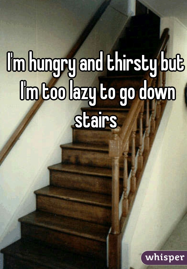 I'm hungry and thirsty but I'm too lazy to go down stairs 