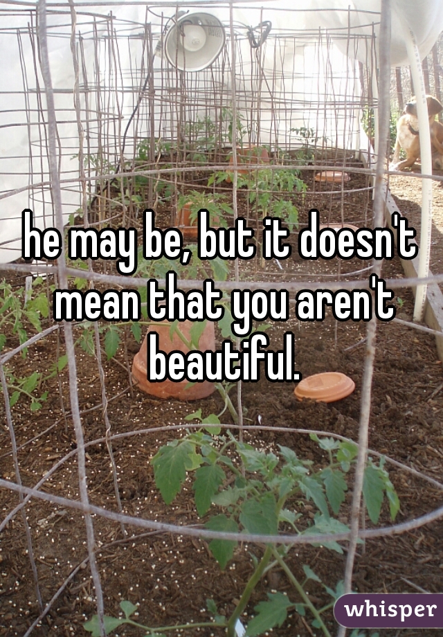 he may be, but it doesn't mean that you aren't beautiful.