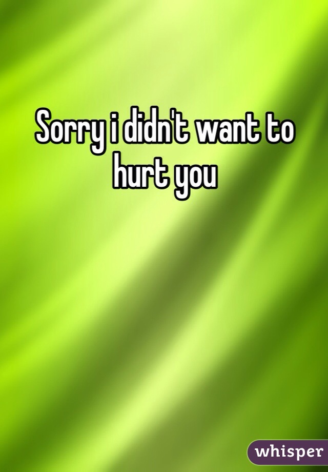 Sorry i didn't want to hurt you  