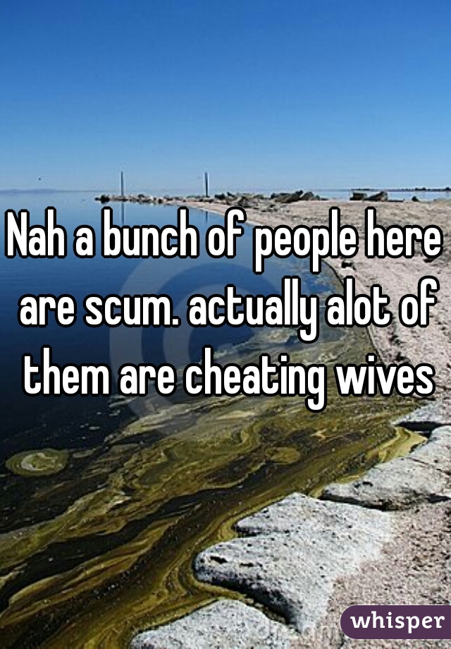 Nah a bunch of people here are scum. actually alot of them are cheating wives