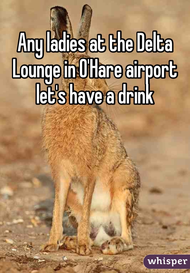 Any ladies at the Delta Lounge in O'Hare airport let's have a drink