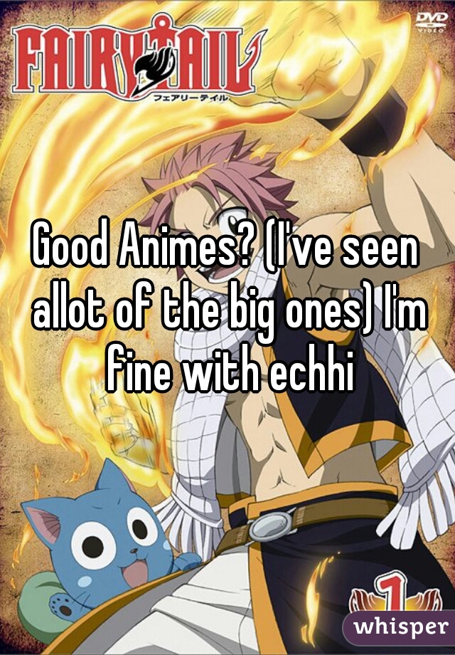 Good Animes? (I've seen allot of the big ones) I'm fine with echhi