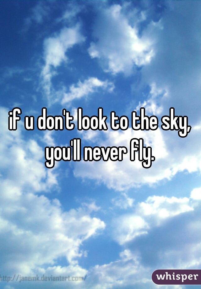 if u don't look to the sky, you'll never fly. 