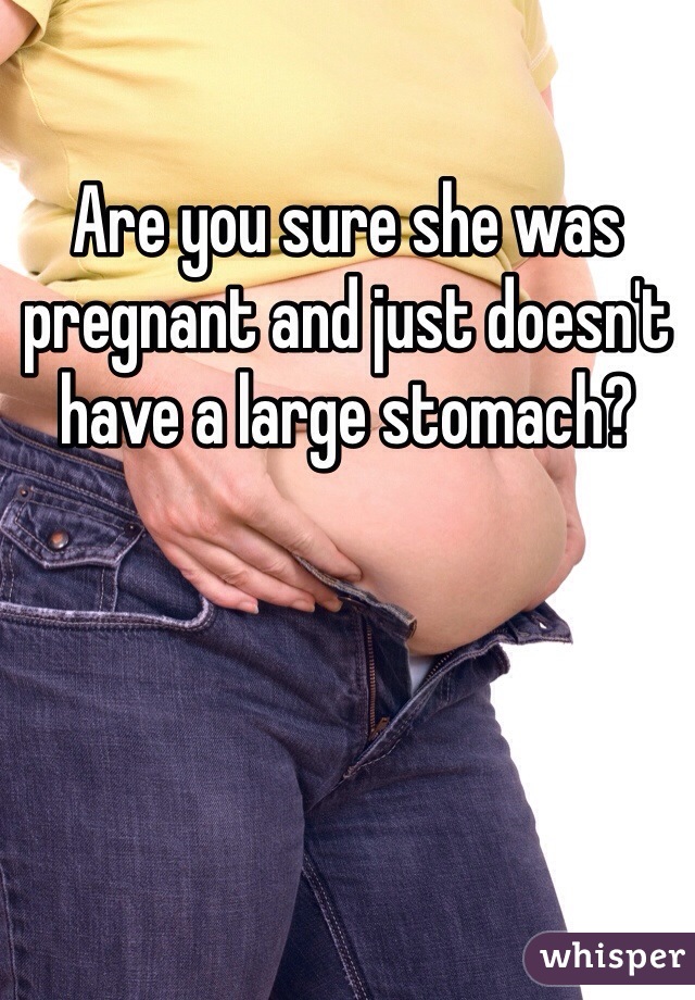 Are you sure she was pregnant and just doesn't have a large stomach? 