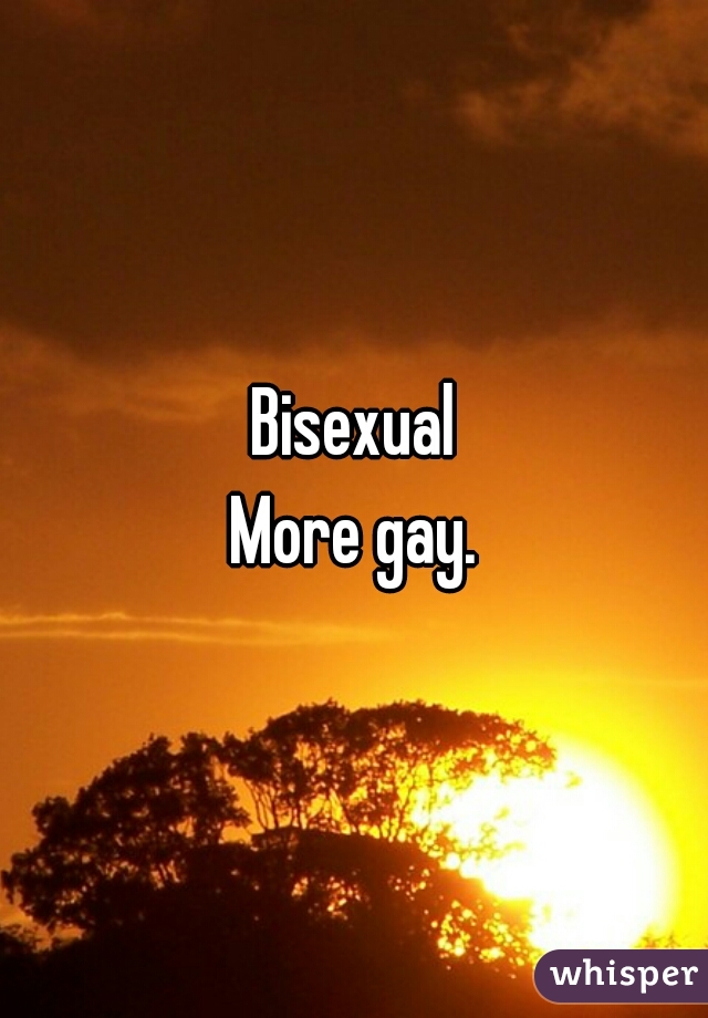 Bisexual
 More gay. 