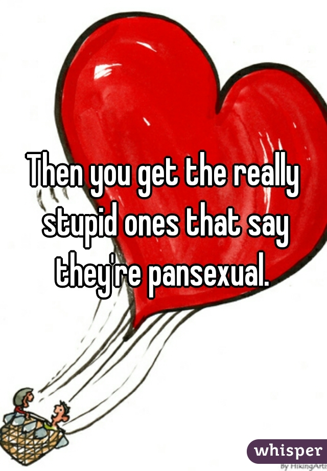 Then you get the really stupid ones that say they're pansexual. 
