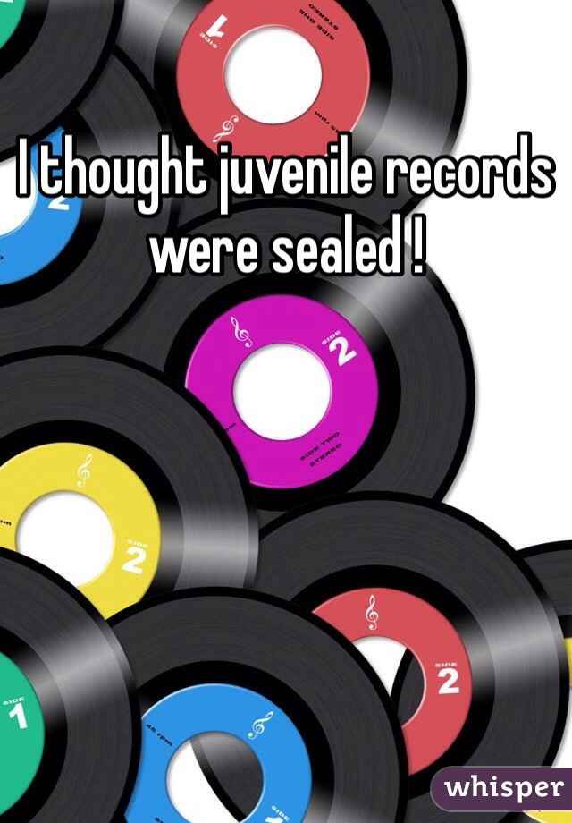 I thought juvenile records were sealed ! 