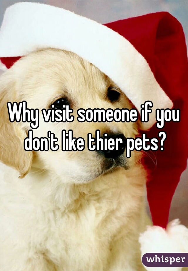 Why visit someone if you don't like thier pets?