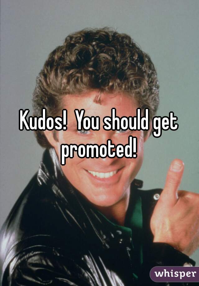 Kudos!  You should get promoted! 