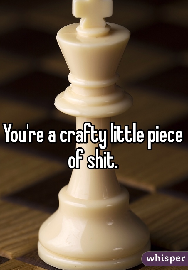 You're a crafty little piece of shit. 