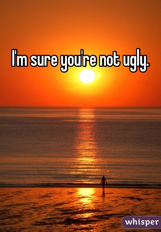 I'm sure you're not ugly. 