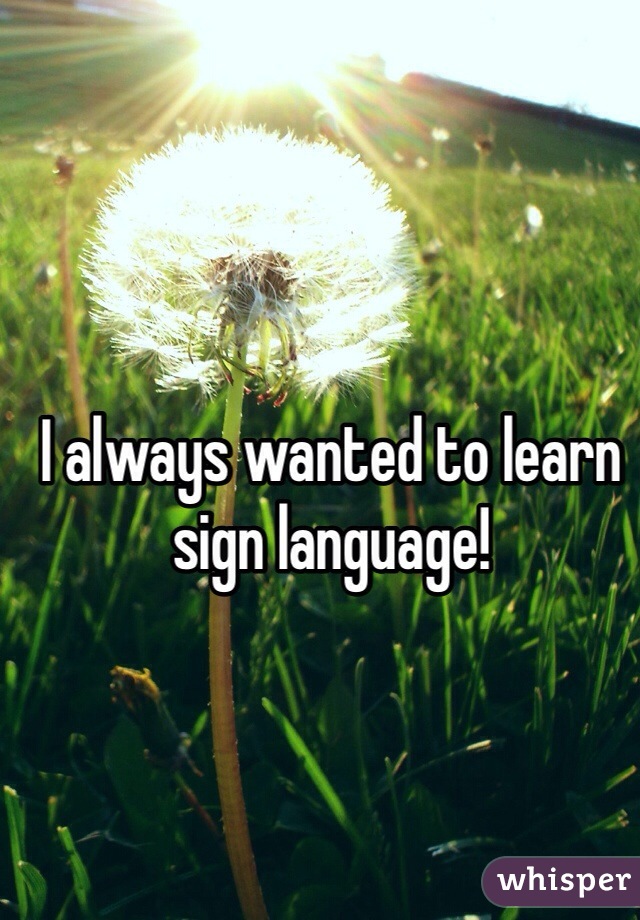 I always wanted to learn sign language!