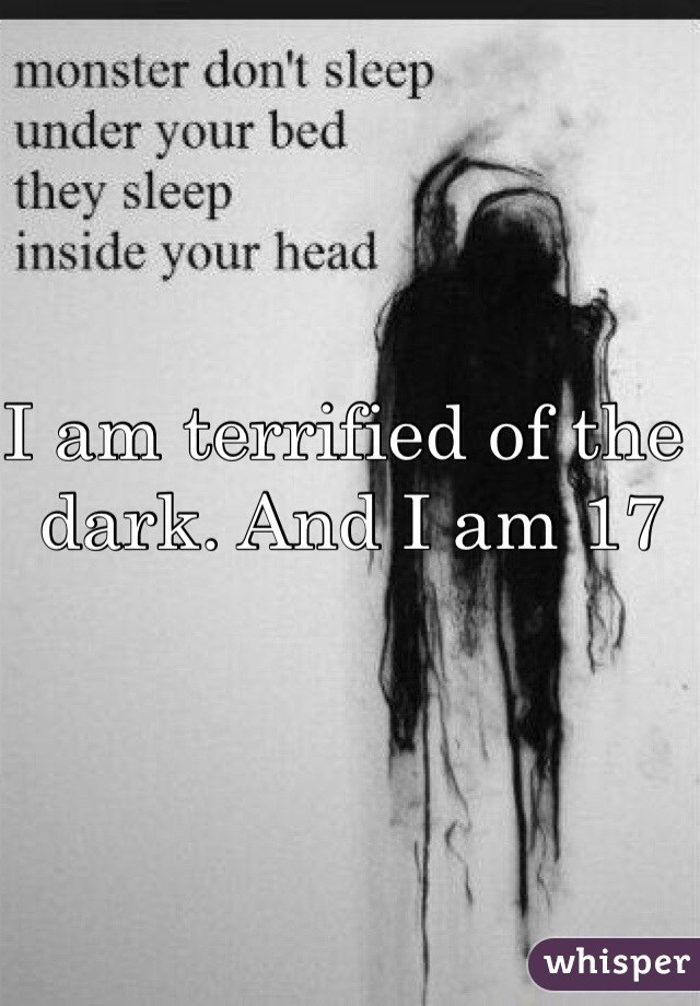 I am terrified of the dark. And I am 17