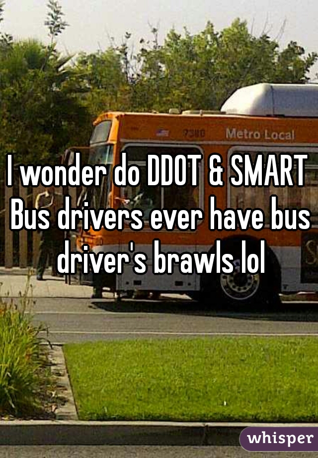 I wonder do DDOT & SMART Bus drivers ever have bus driver's brawls lol